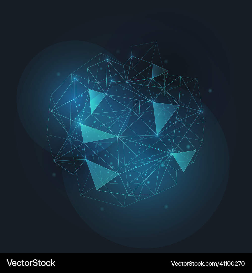Abstract virtual network background in circle vector image