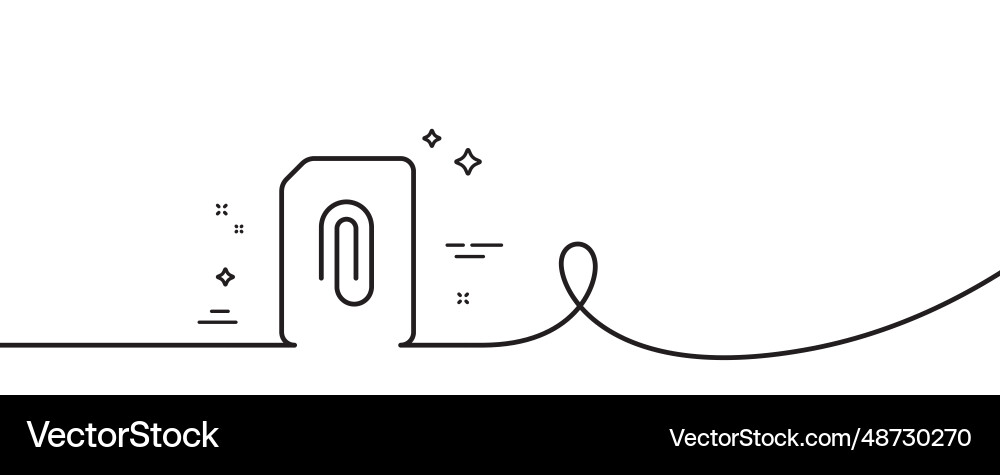 Attach document line icon file sign continuous Attach document line icon file sign continuous vector image