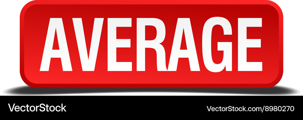 Average red three-dimensional square button Vector Image