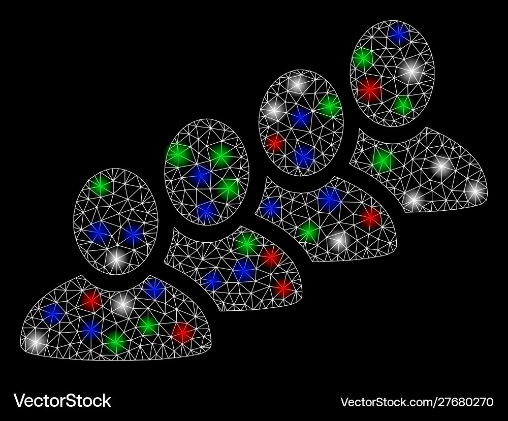 Bright mesh 2d user queue with flash spots vector image