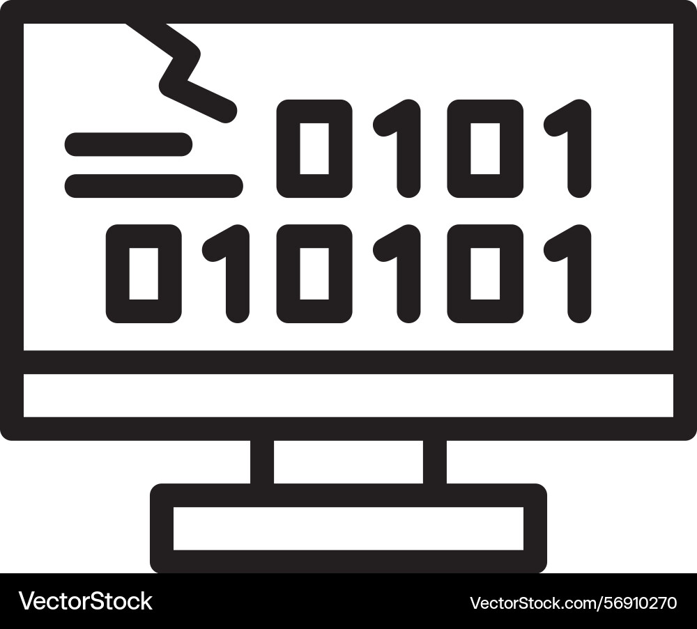 Byte craze linear style icon design Vector Image