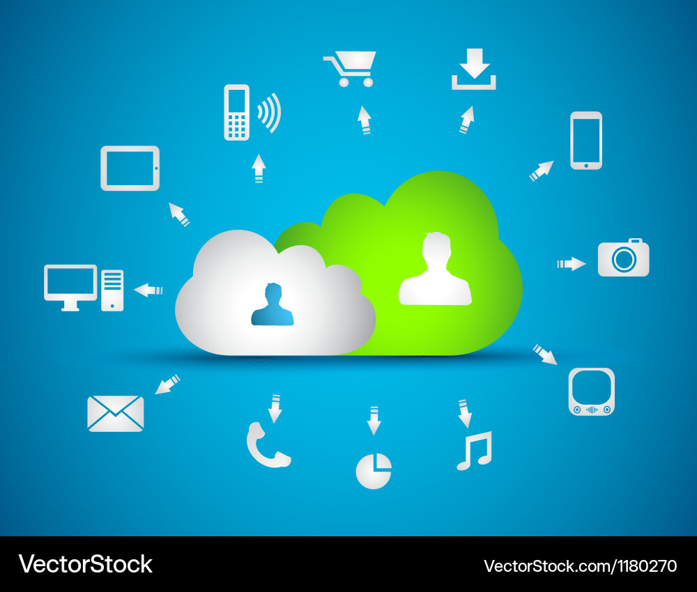 Cloud computing concept background vector image
