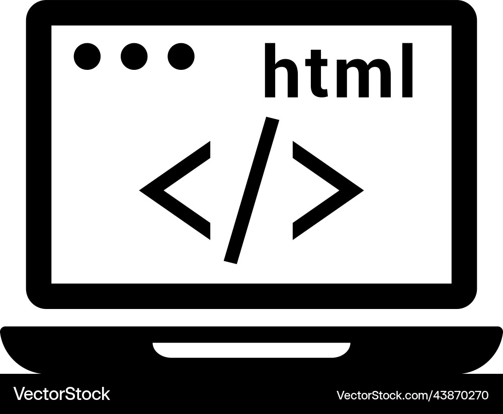 Code Codierung HTML-Symbol schwarze Grafik vektorbild