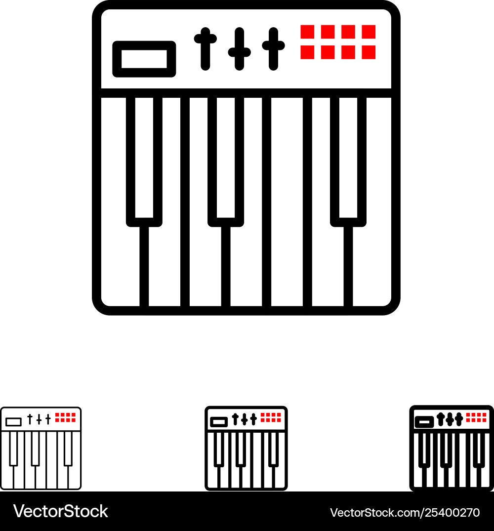 Controller hardware keyboard midi music bold Controller hardware keyboard midi music bold Vector Image