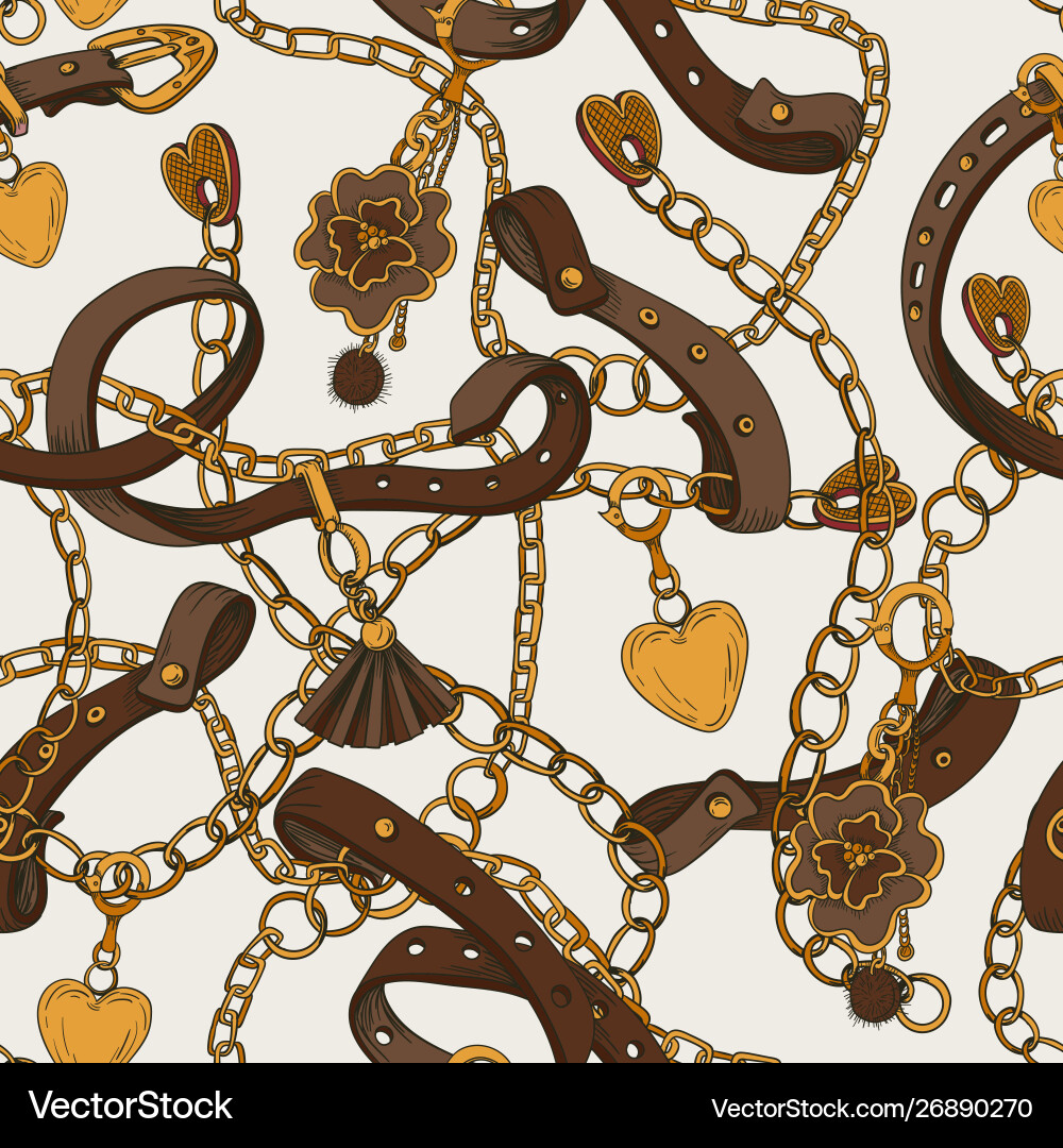 Elegant Chain and Belt Pattern Vector Image