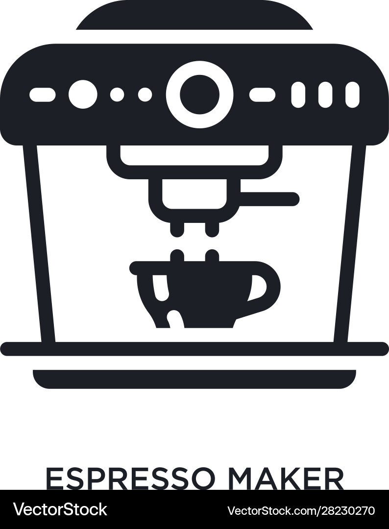 Espresso maker isolated icon simple element from Vector Image