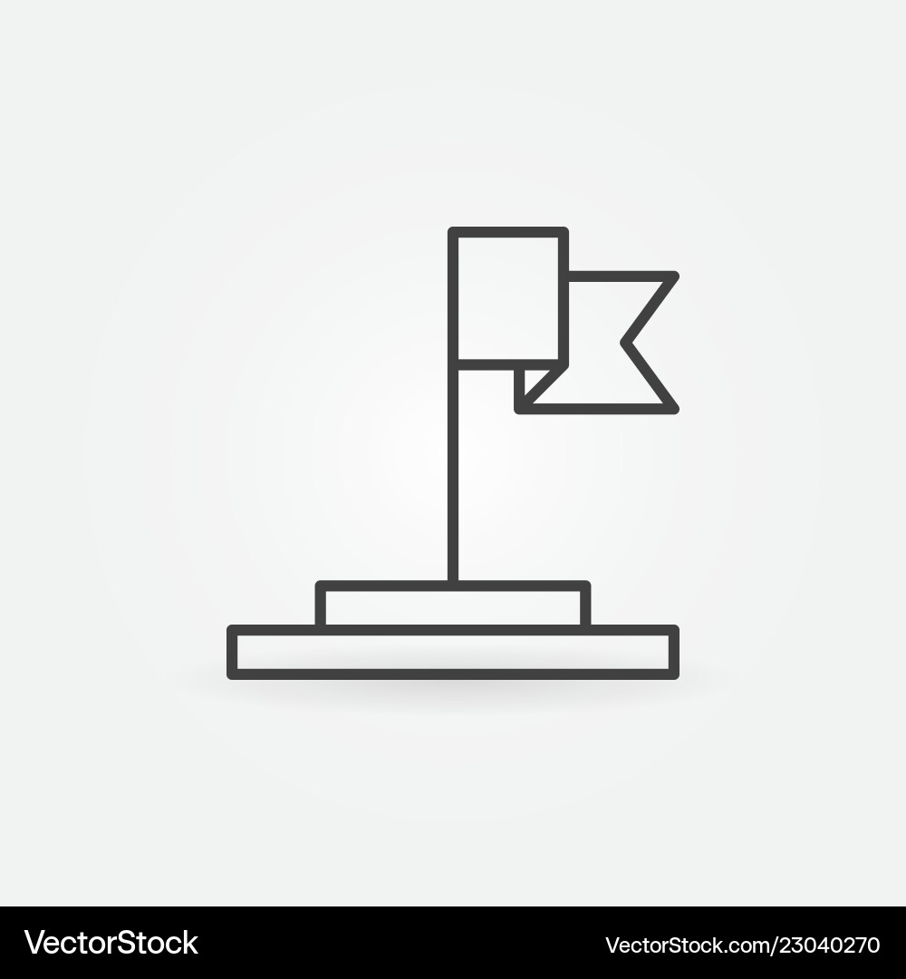 Flag simple icon in thin line style vector image