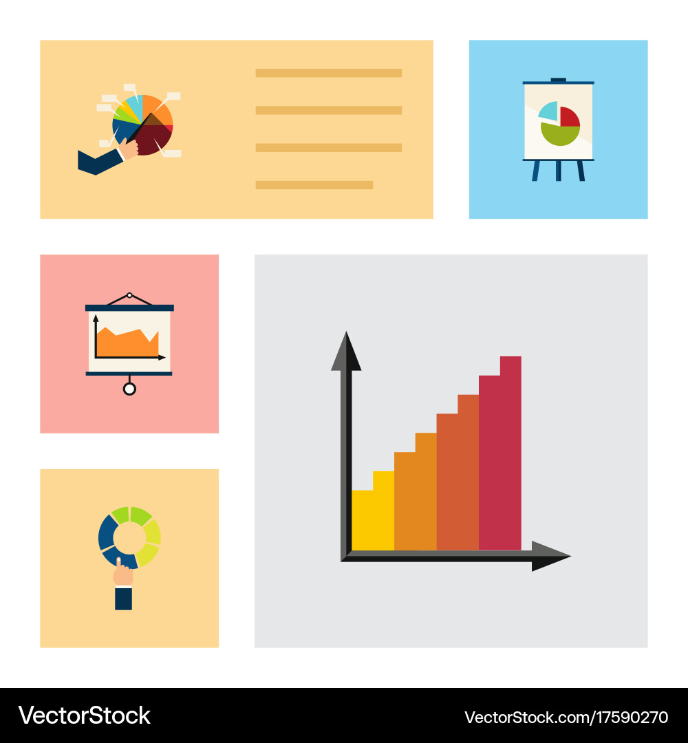 Flat icon diagram set of segment vector image