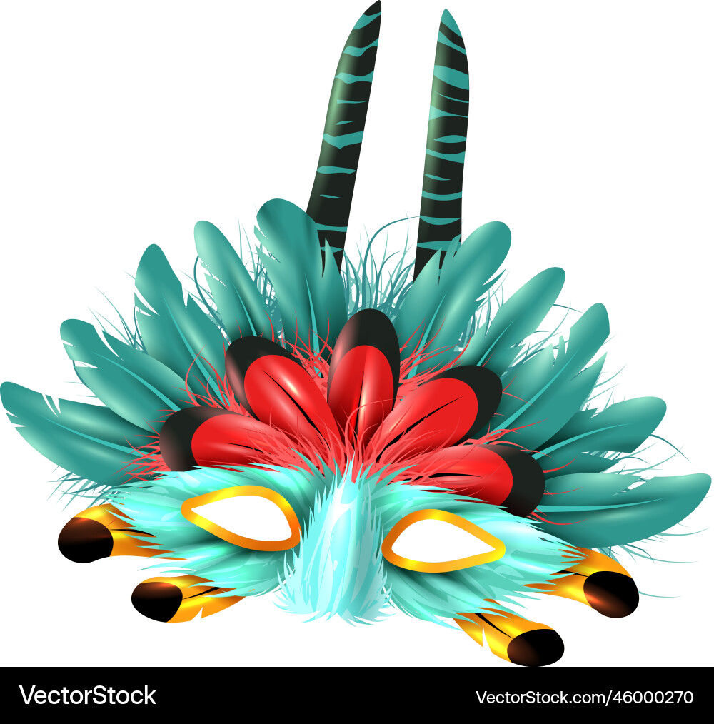 Horned masquerade mask composition vector image