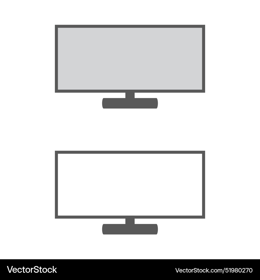 Monitor icon in flat style with background Vector Image