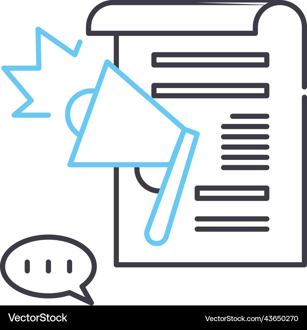 Publicity line icon outline symbol Publicity line icon outline symbol vector image