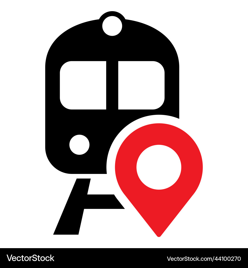 Railway station map pointer icon Railway station map pointer icon vector image