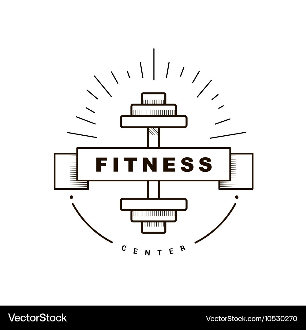 Retro Fitness Logo Vector Image