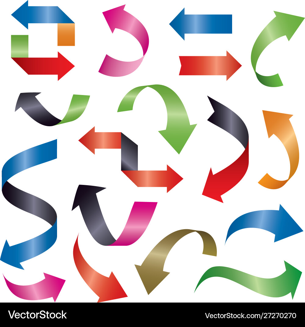 Set color arrows 3d graphic element for web Set color arrows 3d graphic element for web vector image