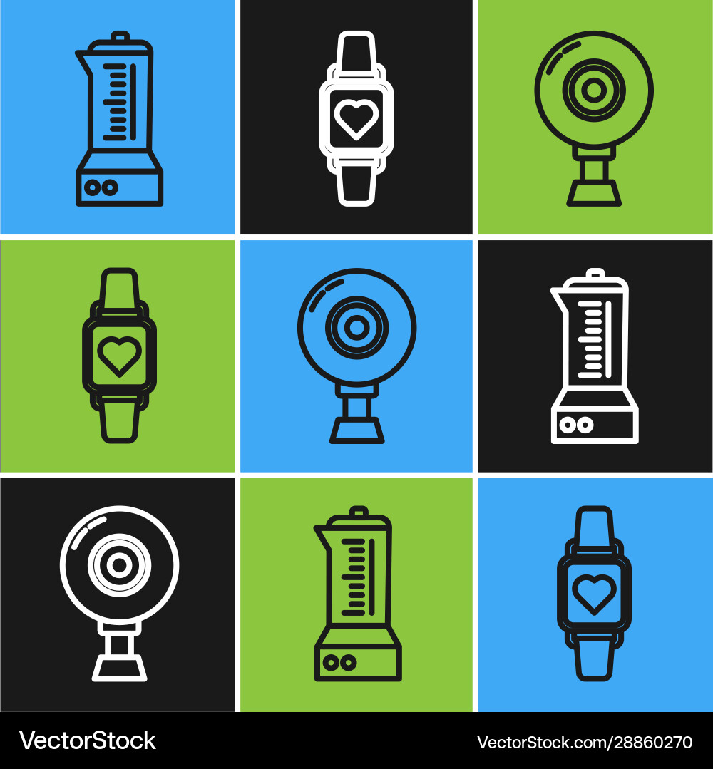 Set line blender web camera and smart watch Set line blender web camera and smart watch vector image