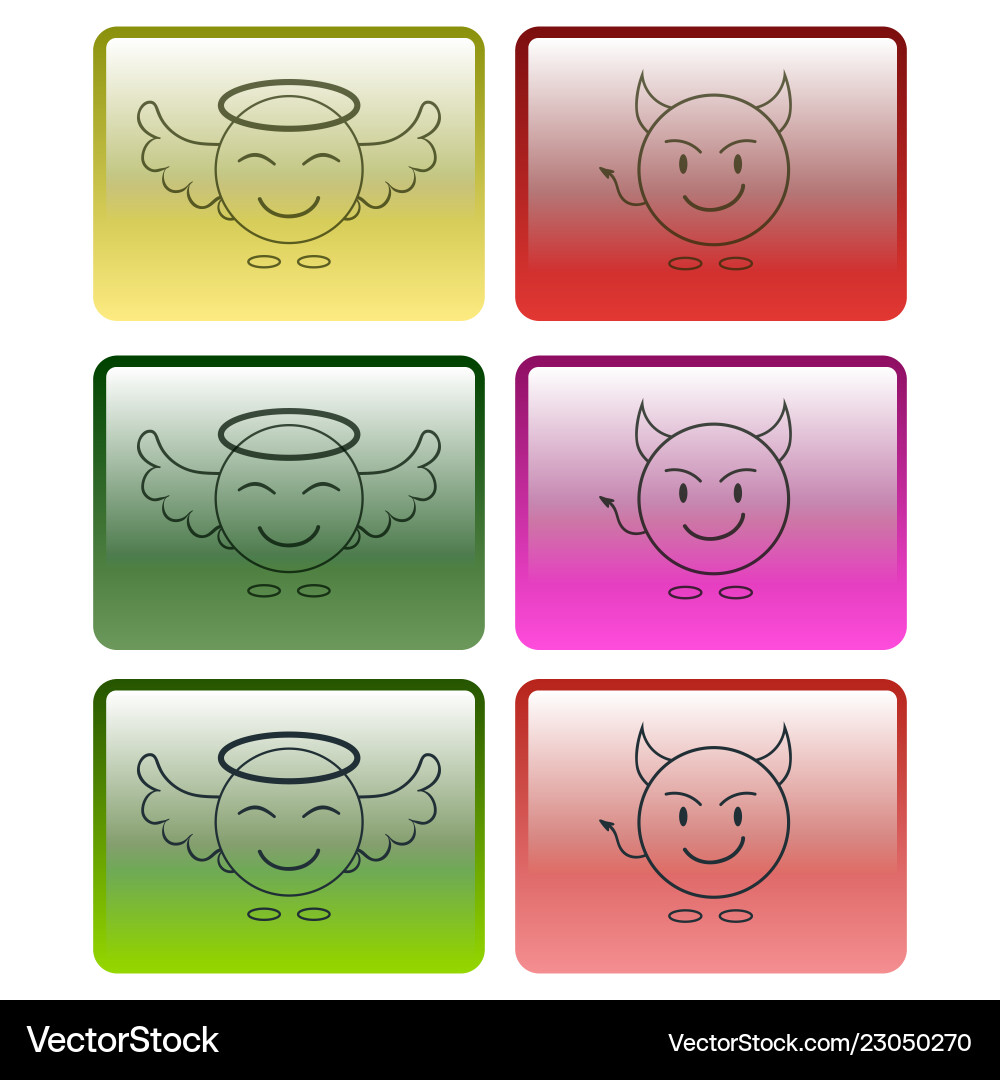 Set of multicolored buttons with the image Set of multicolored buttons with the image vector image