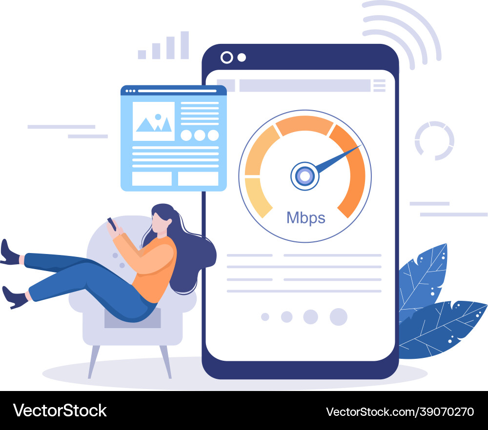 Website loading speed optimization with server Website loading speed optimization with server vector image