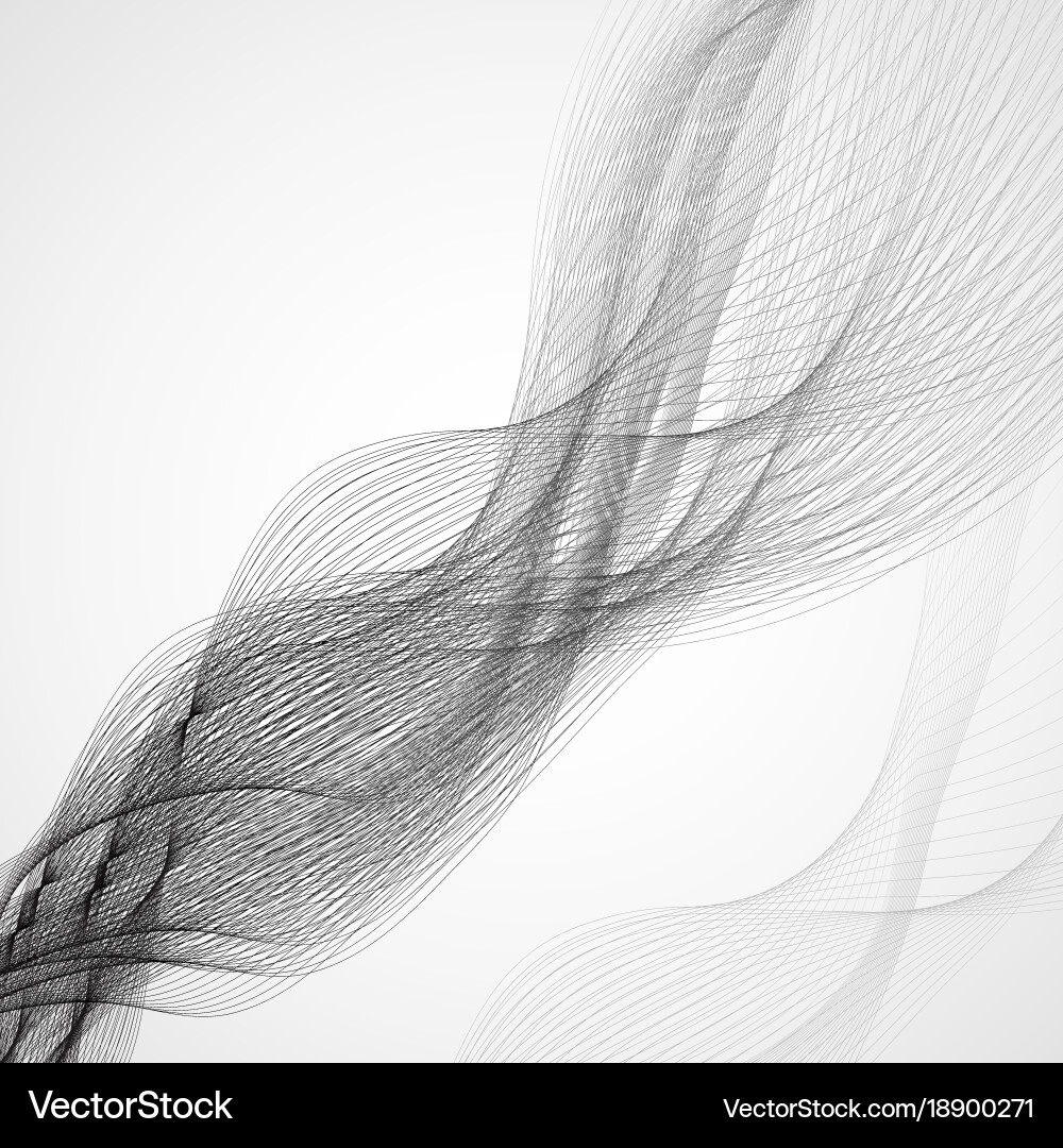 Abstract background with gray waves lines Vector Image