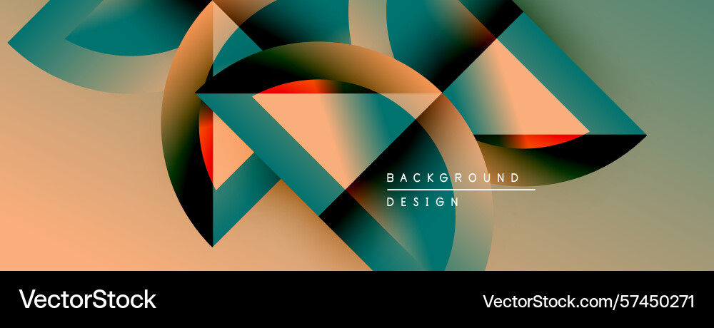 Abstract geometric shapes blend creating dynamic Vector Image