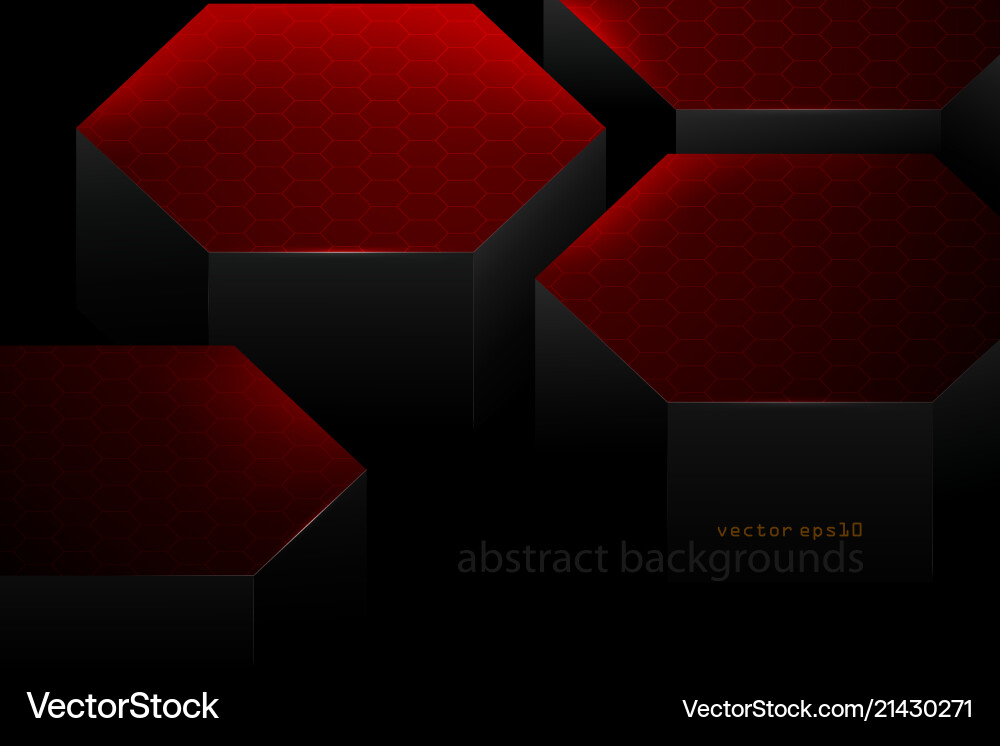 Abstract red hexagonal shapes scene Abstract red hexagonal shapes scene vector image