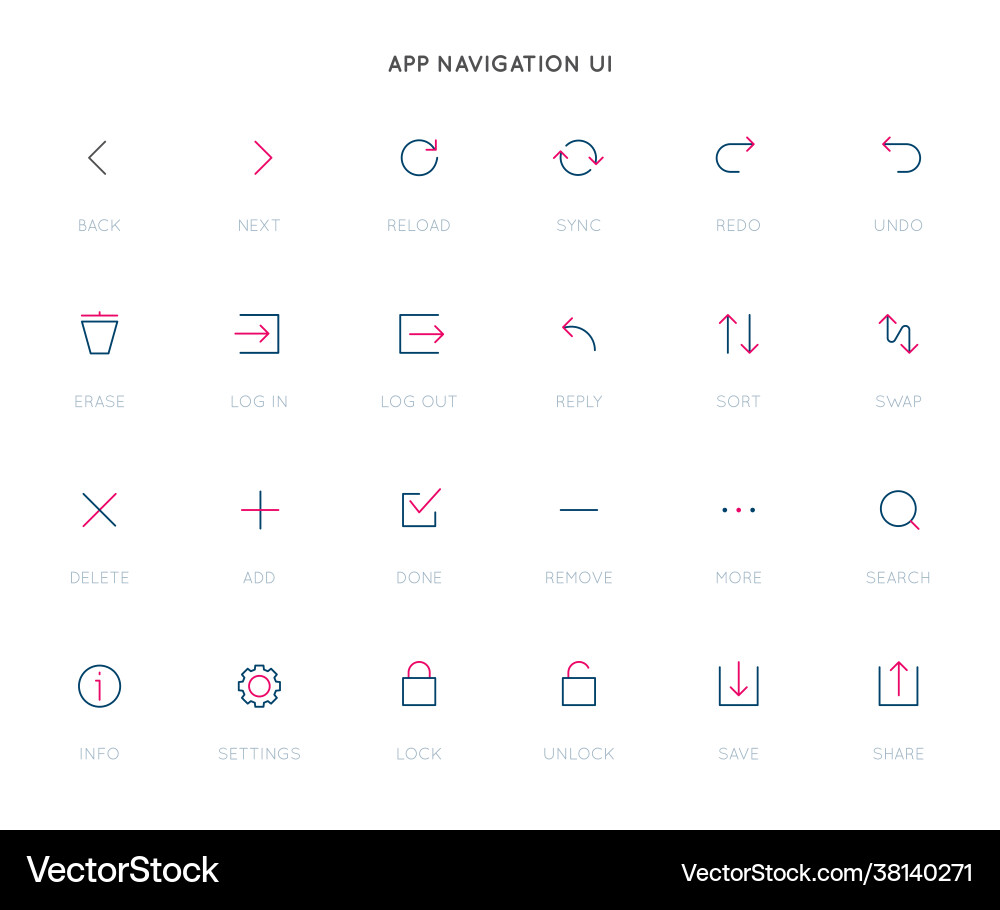 App Control Icons - UI Set vector image