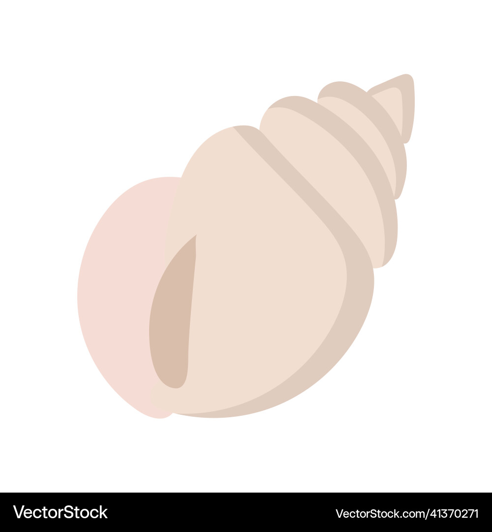 Beige shell on a white background for use in web Beige shell on a white background for use in web vector image