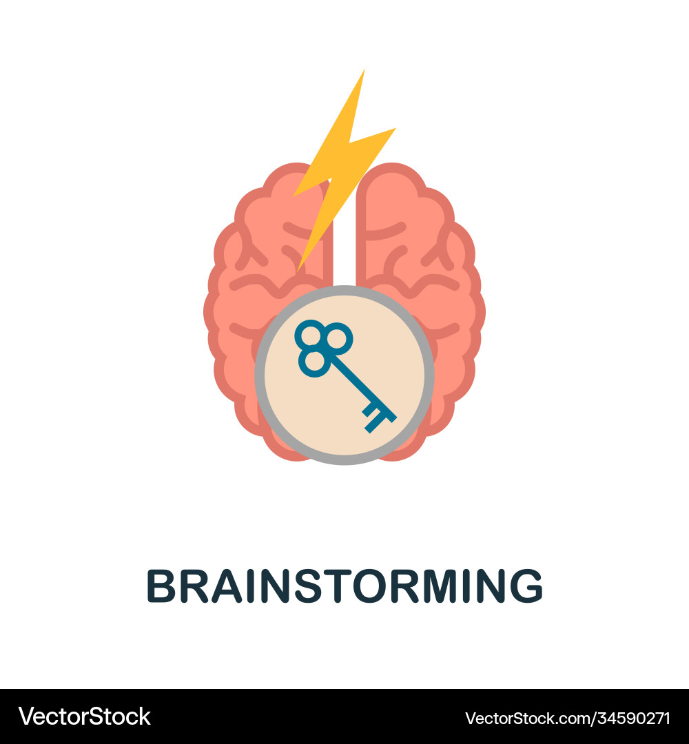 Brainstorming icon simple element from critical Vector Image