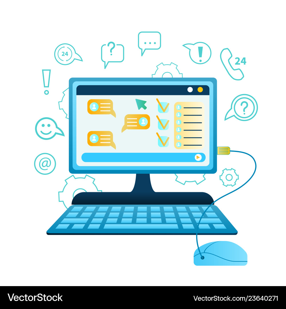 Chat online customer support client Royalty Free Vector