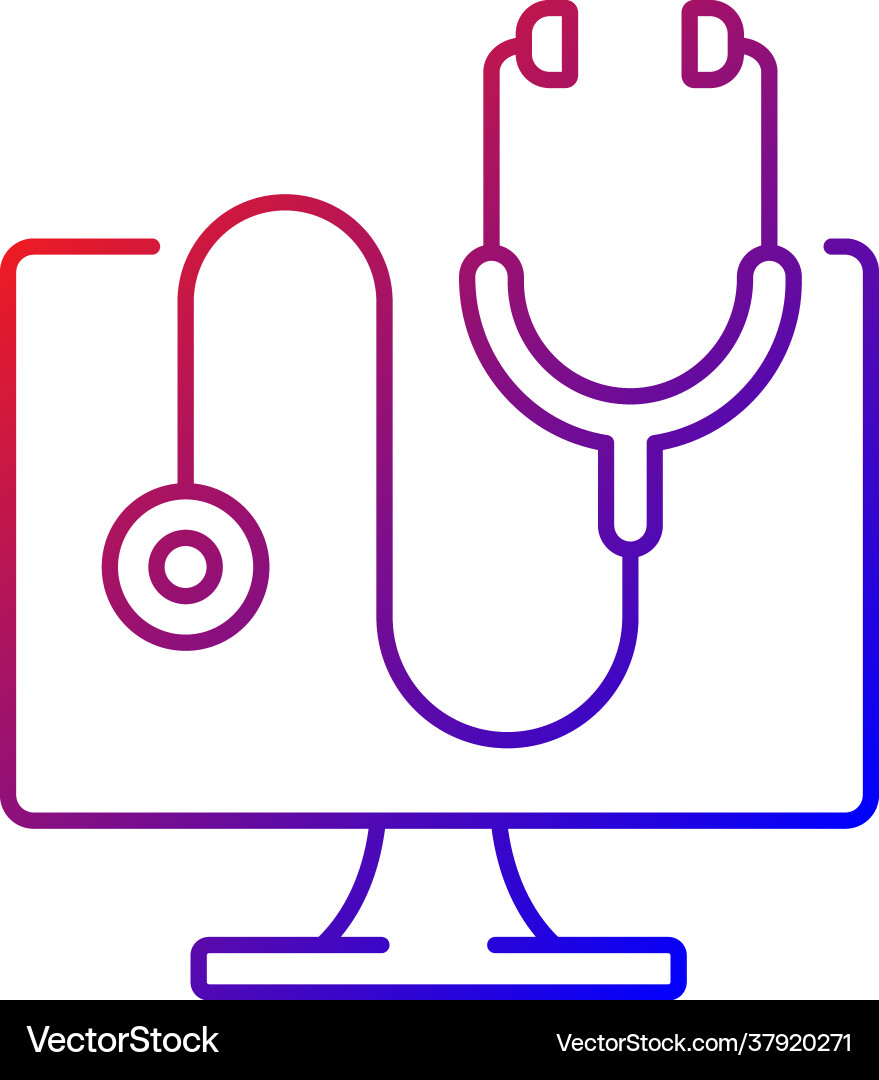 Computer diagnostics gradient linear icon Computer diagnostics gradient linear icon vector image