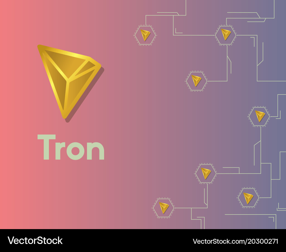 Cryptocurrency tron blockchain circuit network vector image