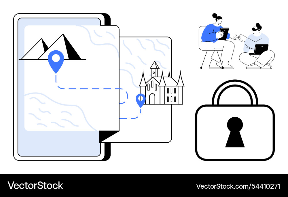 Digital navigation map with location markers Digital navigation map with location markers vector image