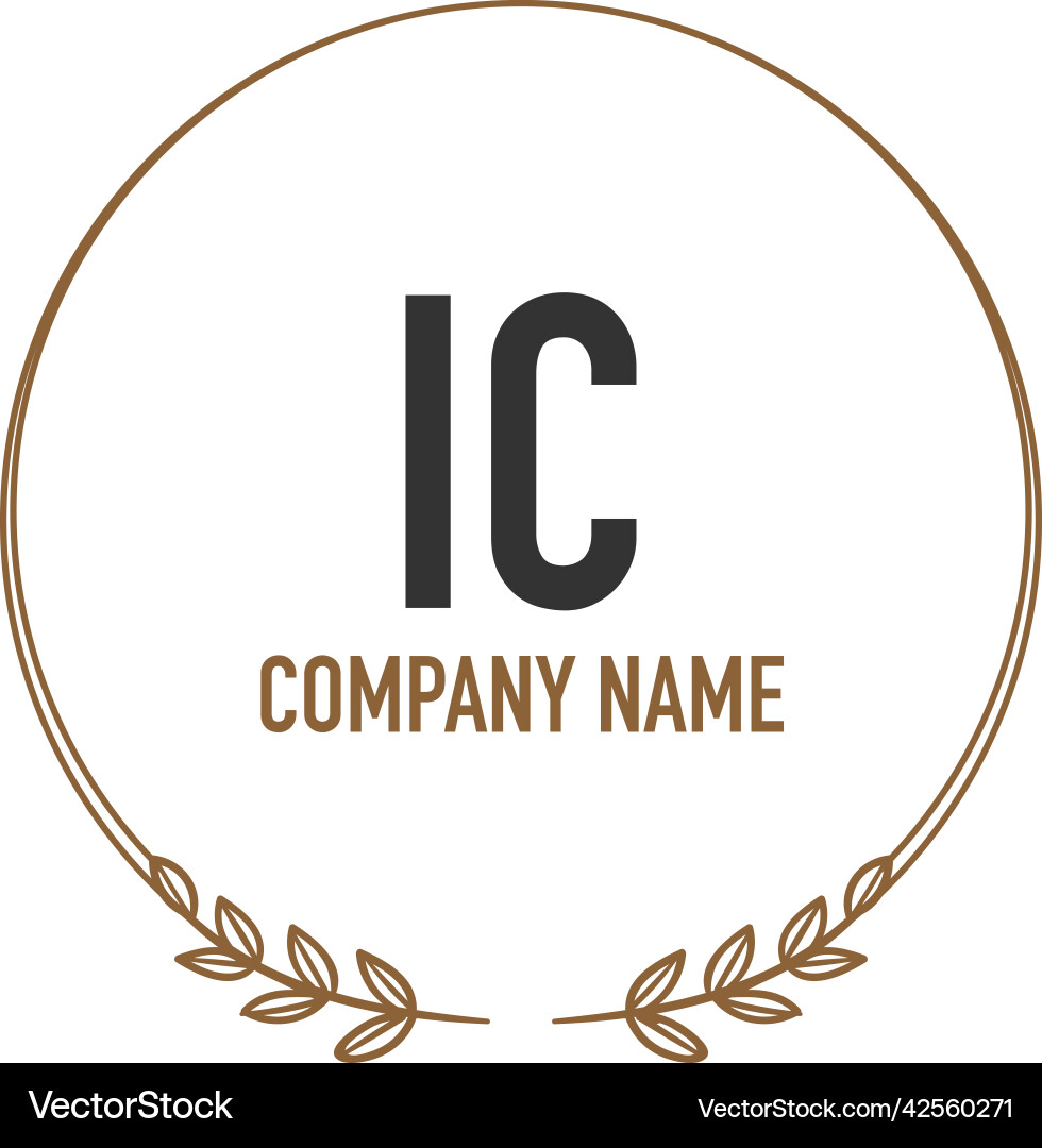 Initial letter ic vintage circle line template Vector Image