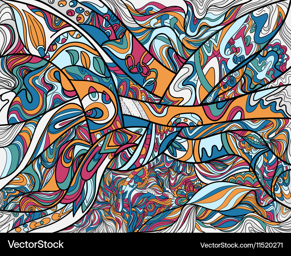 Intricate Line Art Pattern Vector Image