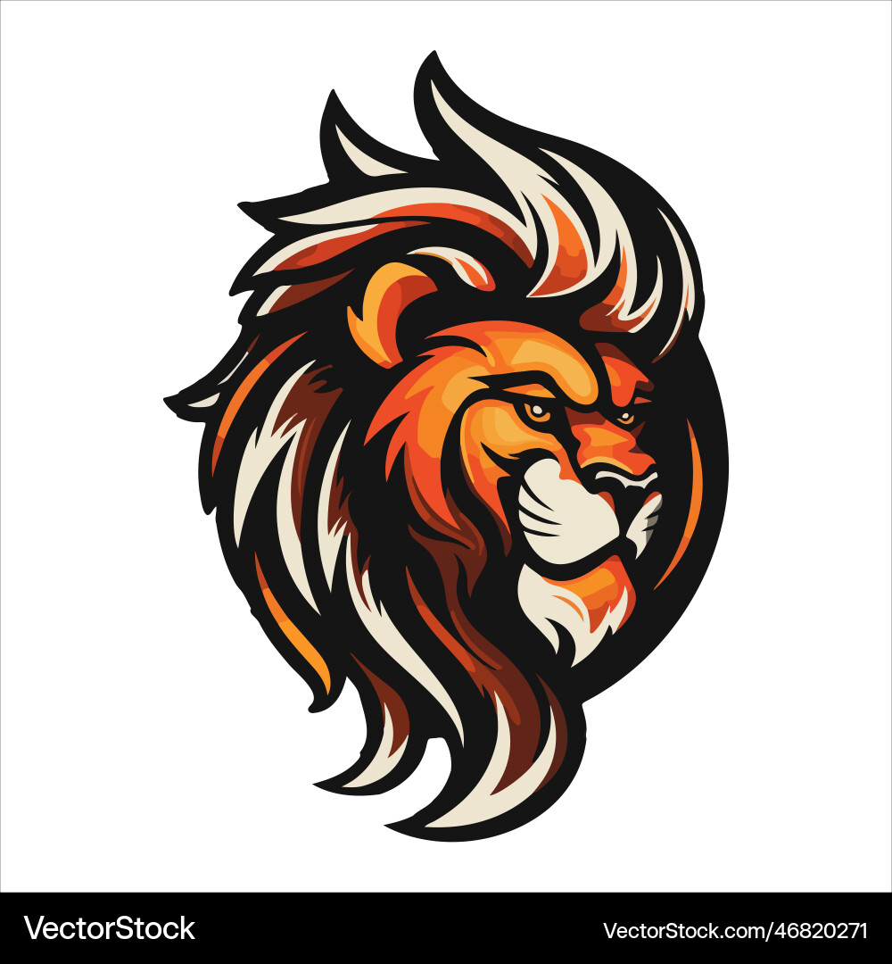Lion head cool logo mascot esports design template Lion head cool logo mascot esports design template Vector Image