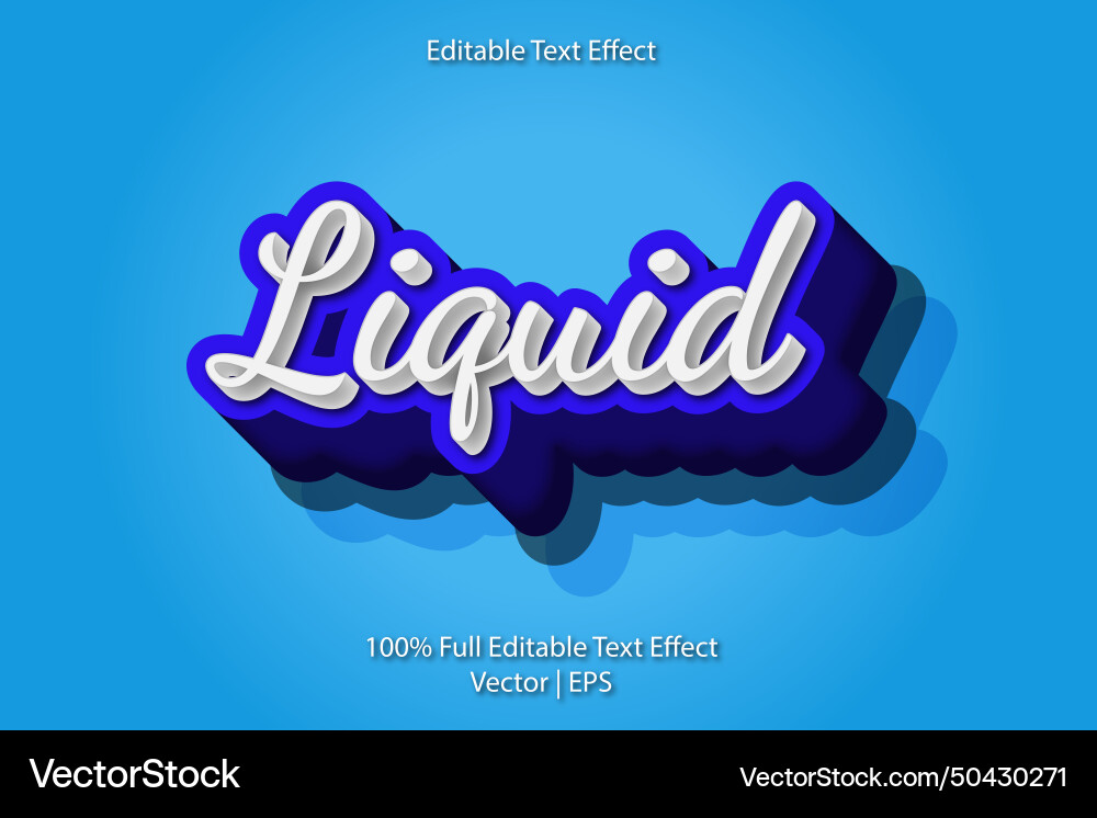 Liquid editable text effect retro style Vector Image