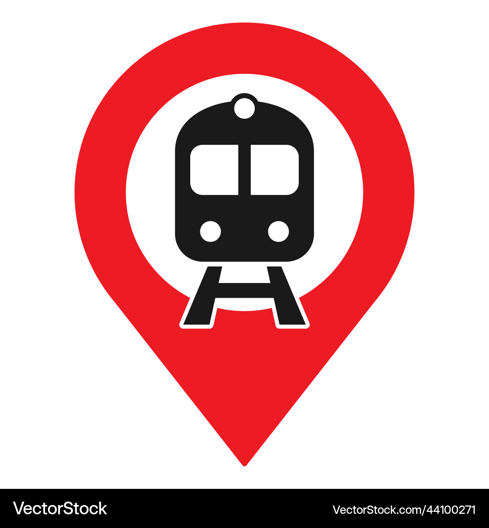 Railway station map pointer icon Railway station map pointer icon Vector Image