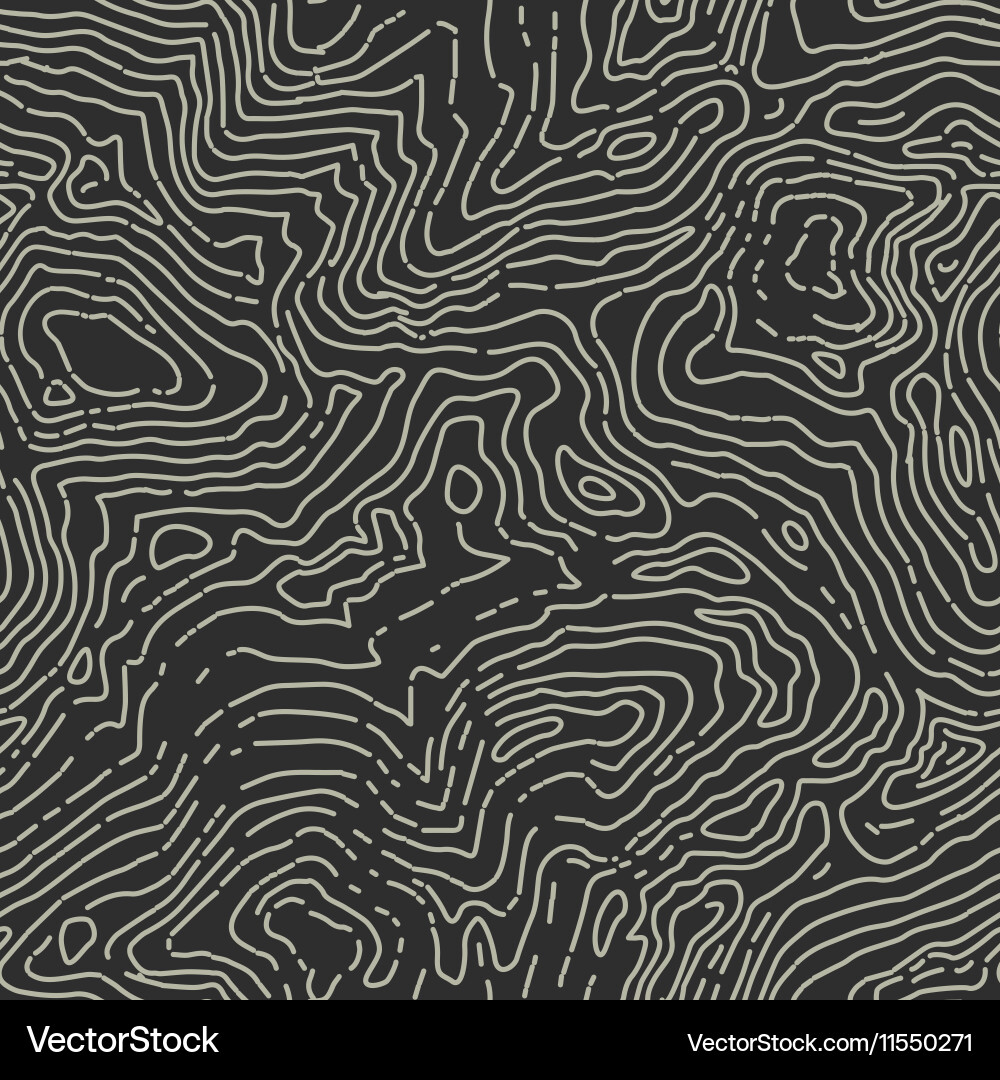 Seamless topographic contour map pattern vector image