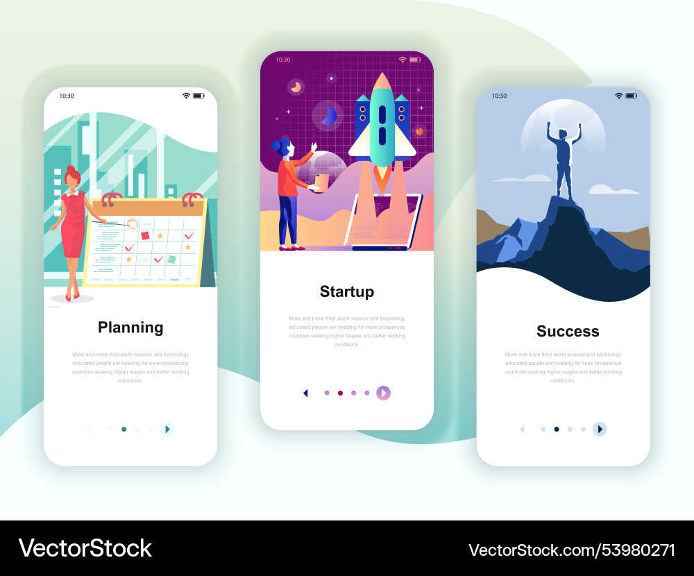 Set of onboarding screens user interface kit Vector Image