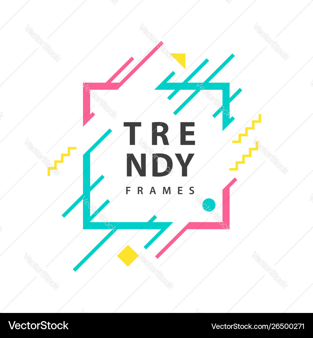 Square frames with geometric lines borders Square frames with geometric lines borders Vector Image