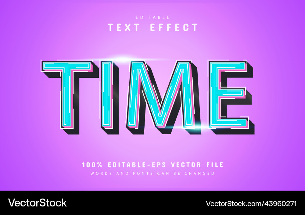 Time text effect Time text effect vector image