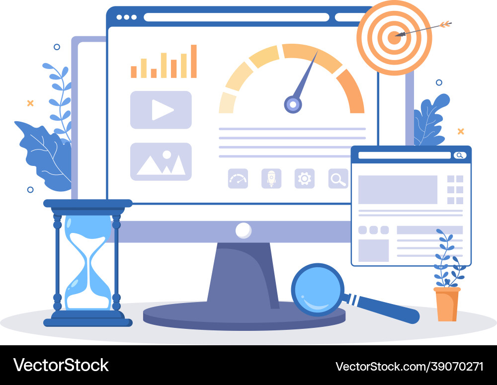 Website Speed & Server Optimization vector image