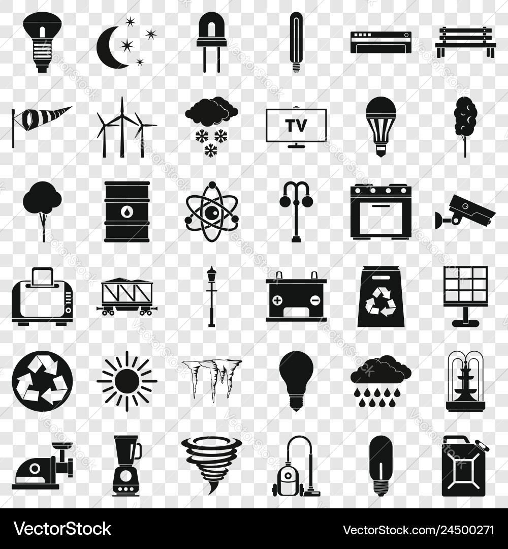 Windmill icons set simple style Vector Image