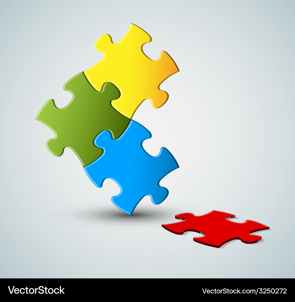 Abstract puzzle solution background vector image