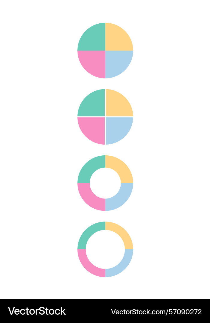 Circular progress bar with 4 slices circle Circular progress bar with 4 slices circle vector image