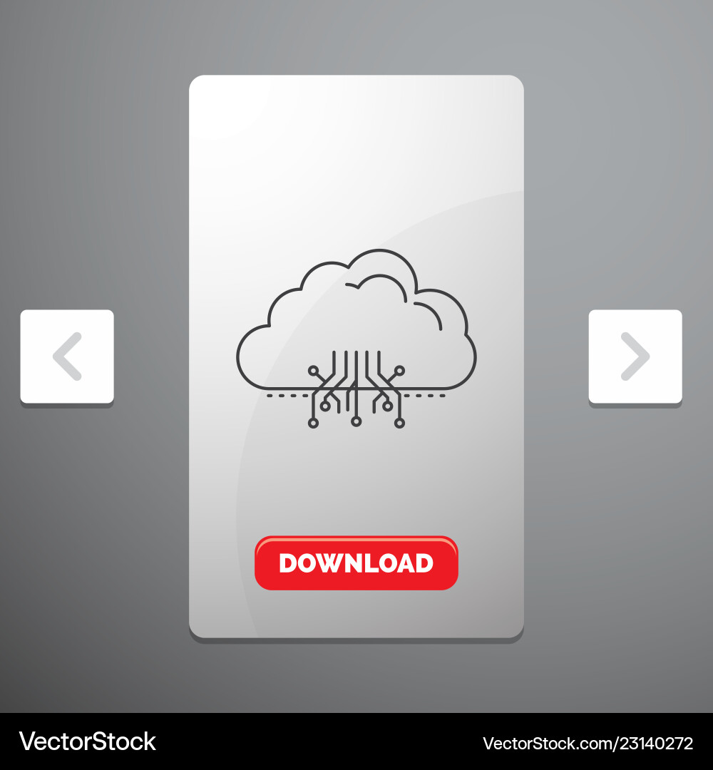 Cloud computing data hosting network line icon Cloud computing data hosting network line icon vector image