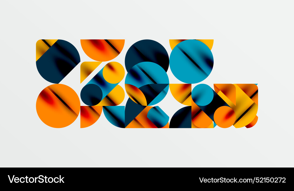 Color beautiful circles semi squares Color beautiful circles semi squares vector image