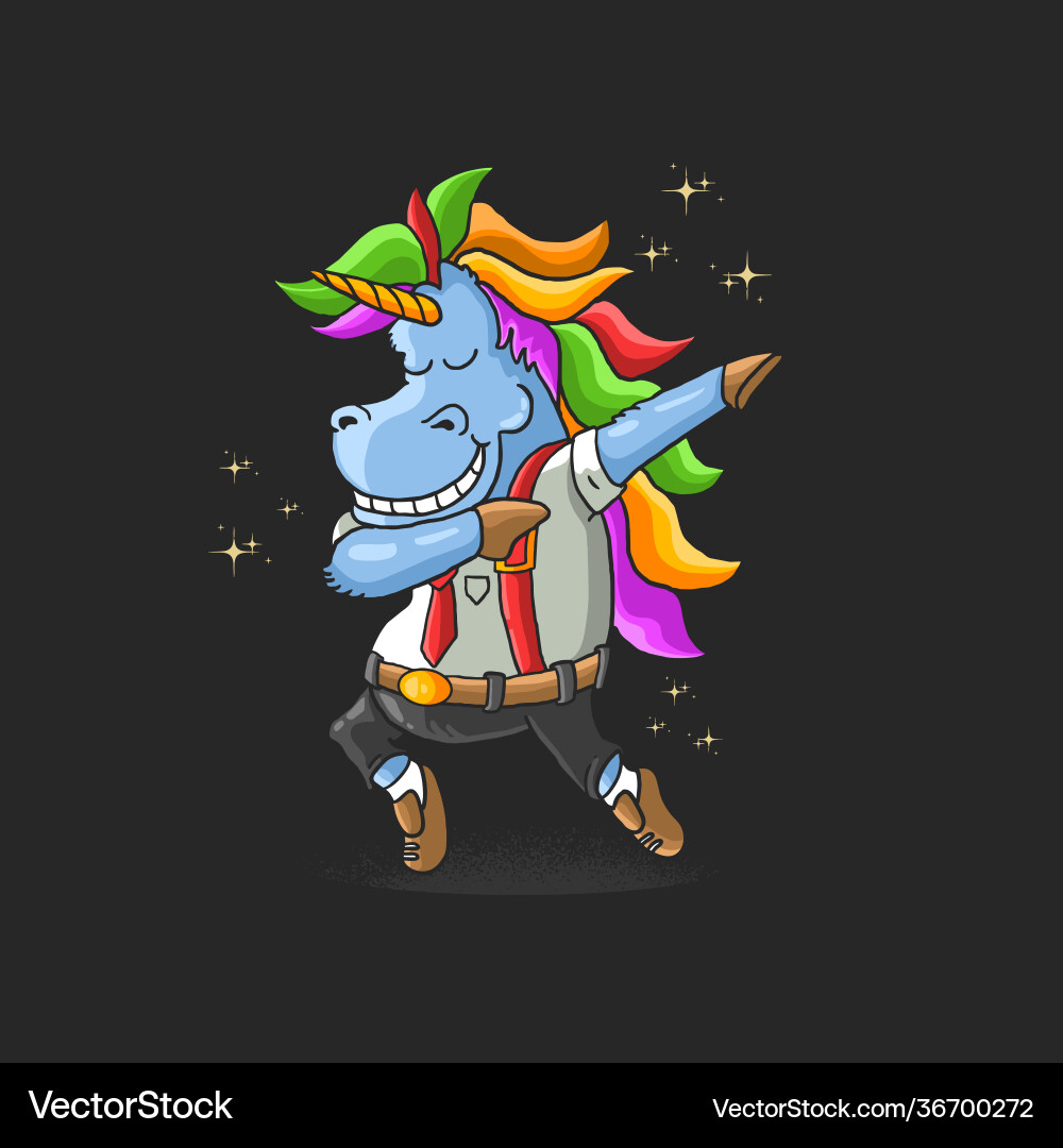 Dabbing Unicorn Worker Vector Image