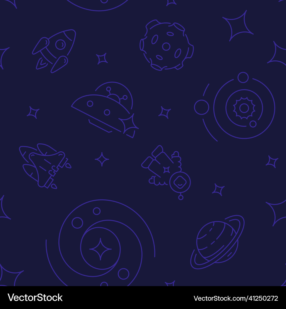 Deep space exploration abstract seamless pattern Deep space exploration abstract seamless pattern vector image