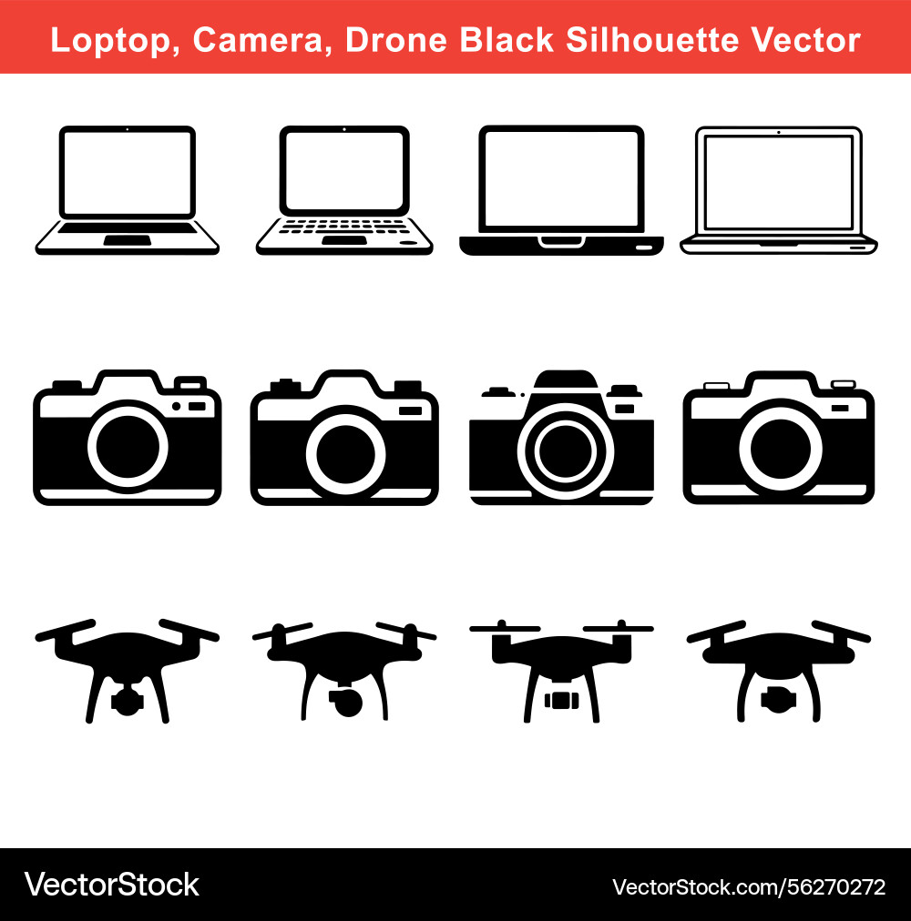 Devices set of web icons featuring Vector Image
