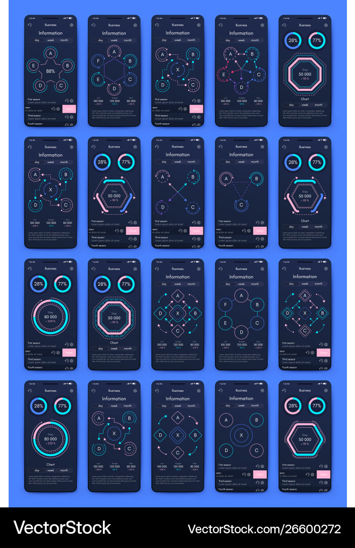Different ui ux gui screens and flat web icons Different ui ux gui screens and flat web icons Vector Image